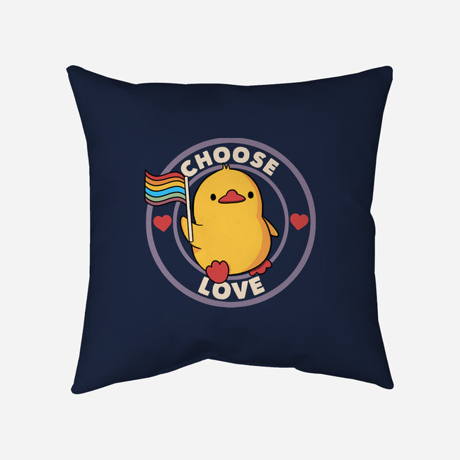 Choose Love Pride Duck-None-Non-Removable Cover w Insert-Throw Pillow-tobefonseca