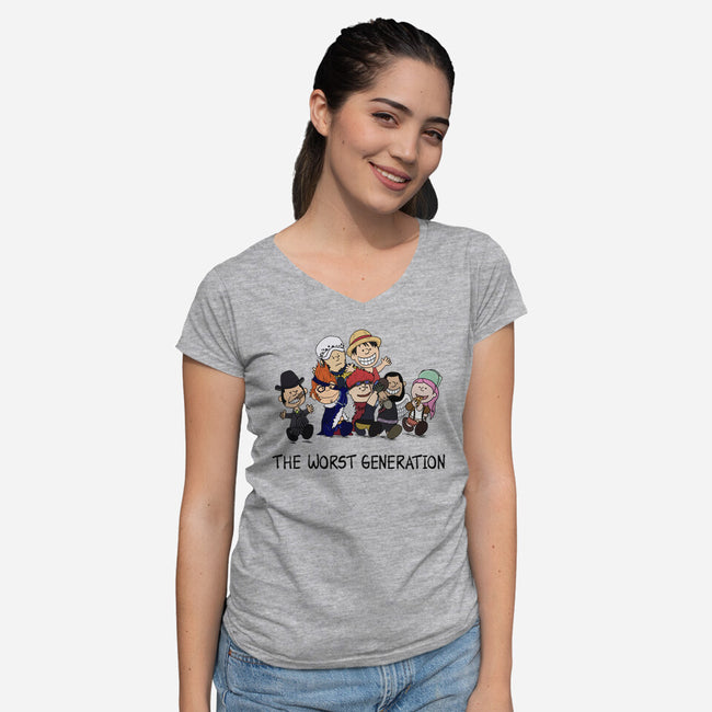 The Worst Generation-Womens-V-Neck-Tee-WatershipBound