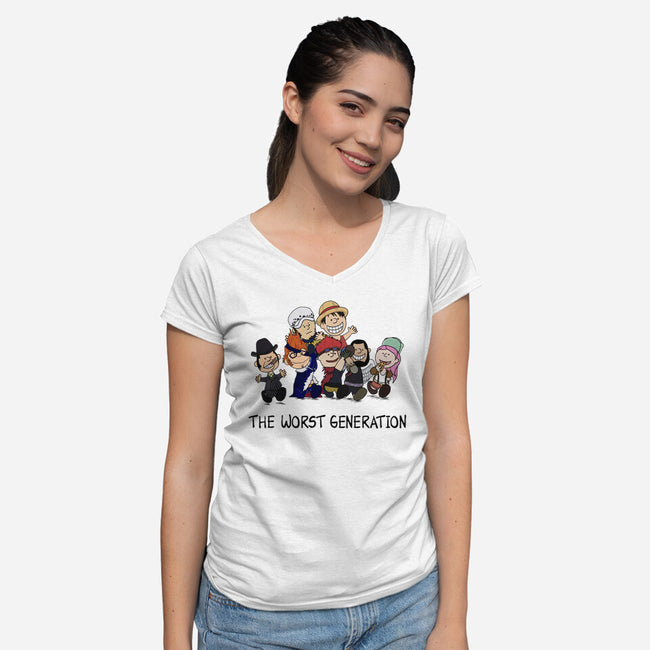 The Worst Generation-Womens-V-Neck-Tee-WatershipBound