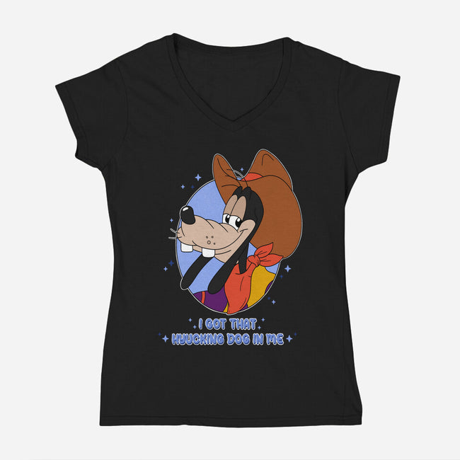 I Got That Hyucking Dog In Me-Womens-V-Neck-Tee-Alexhefe