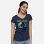 Iron Xenomorph-Womens-V-Neck-Tee-joerawks