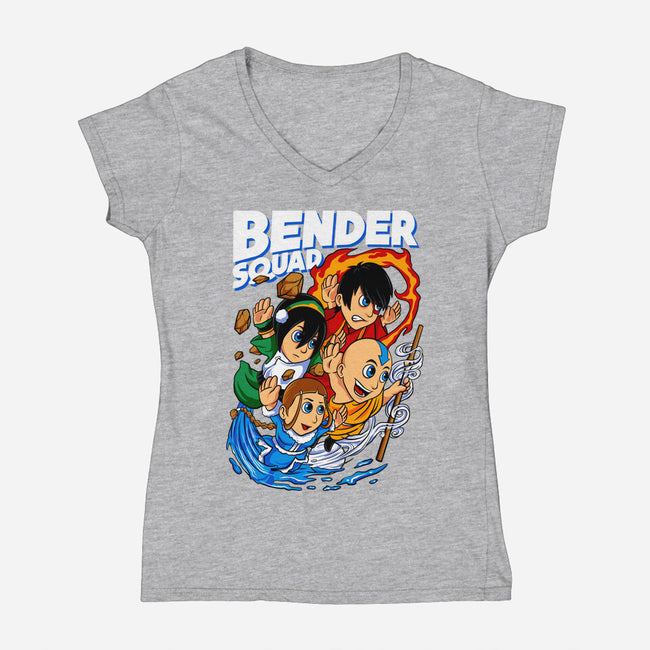 Bender Squad-Womens-V-Neck-Tee-spoilerinc