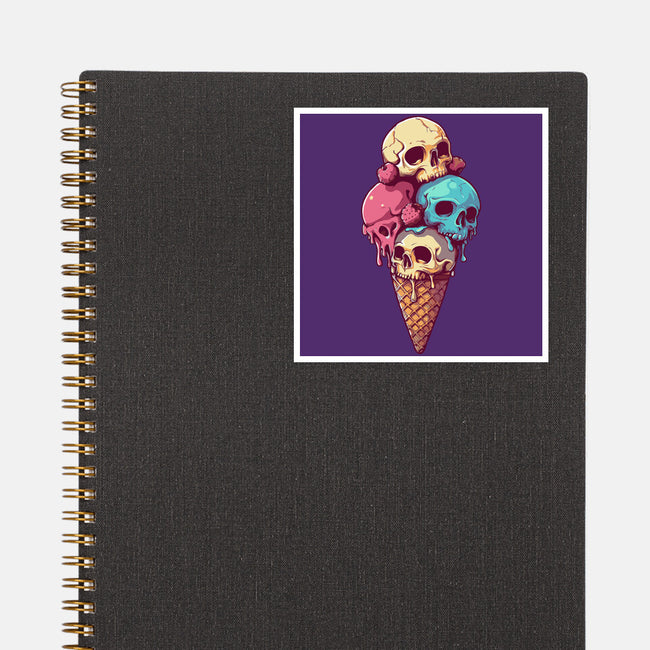 Skull Ice Cream-None-Glossy-Sticker-Tinycraftyaliens