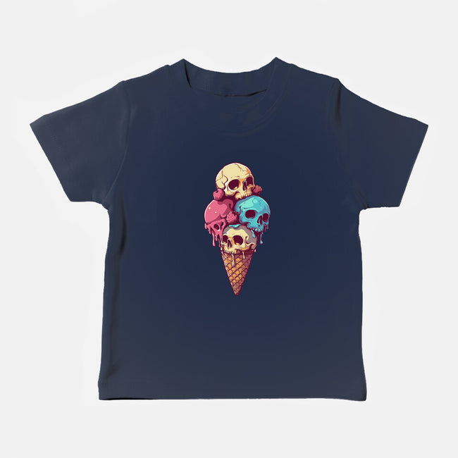 Skull Ice Cream-Baby-Basic-Tee-Tinycraftyaliens