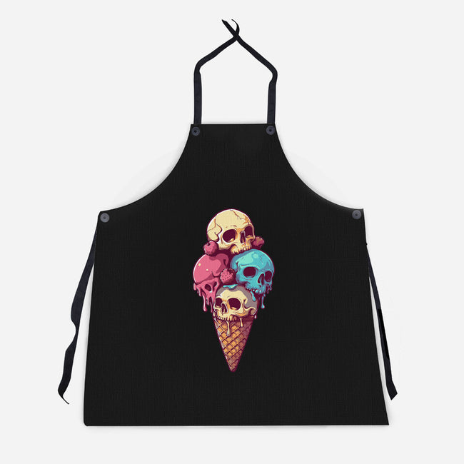 Skull Ice Cream-Unisex-Kitchen-Apron-Tinycraftyaliens