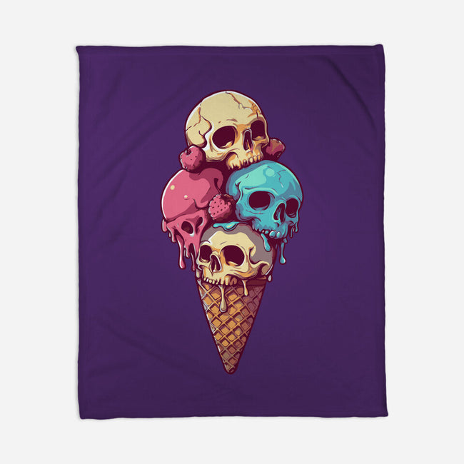 Skull Ice Cream-None-Fleece-Blanket-Tinycraftyaliens