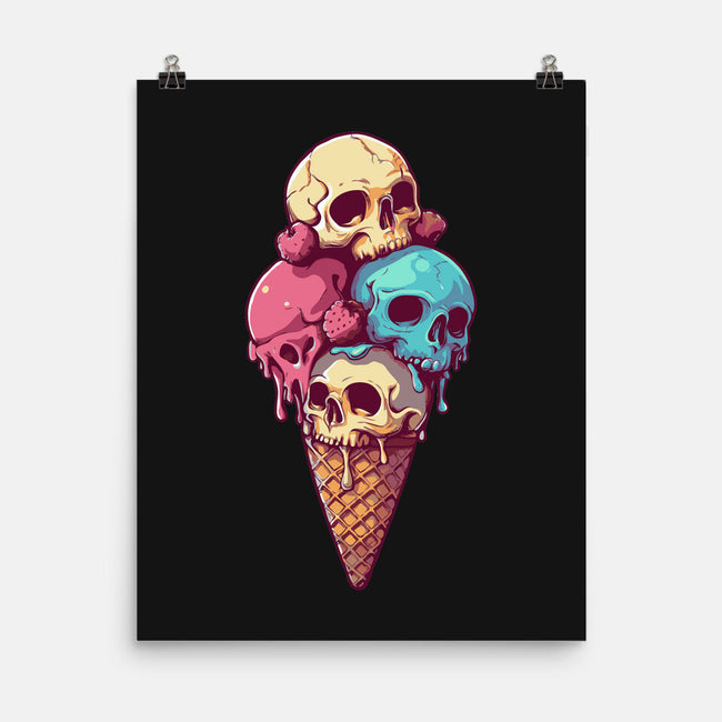 Skull Ice Cream-None-Matte-Poster-Tinycraftyaliens