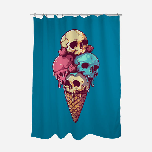 Skull Ice Cream-None-Polyester-Shower Curtain-Tinycraftyaliens