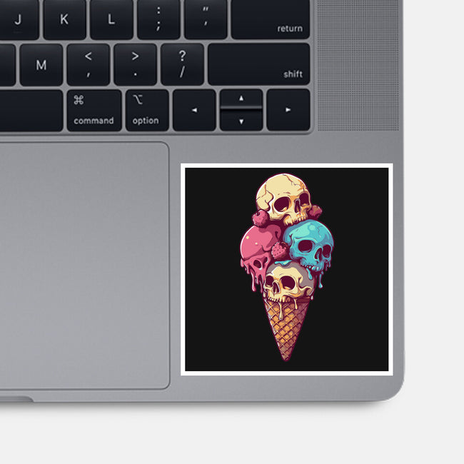 Skull Ice Cream-None-Glossy-Sticker-Tinycraftyaliens