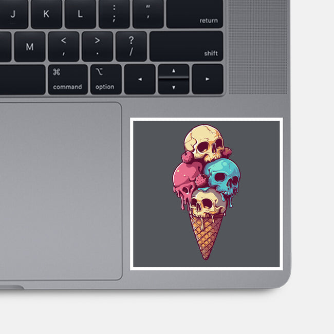 Skull Ice Cream-None-Glossy-Sticker-Tinycraftyaliens