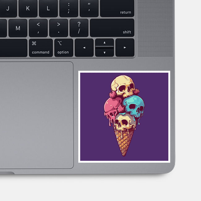 Skull Ice Cream-None-Glossy-Sticker-Tinycraftyaliens