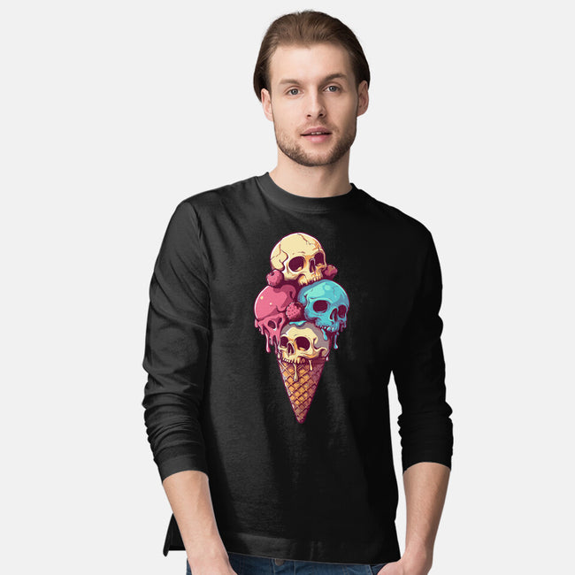 Skull Ice Cream-Mens-Long Sleeved-Tee-Tinycraftyaliens