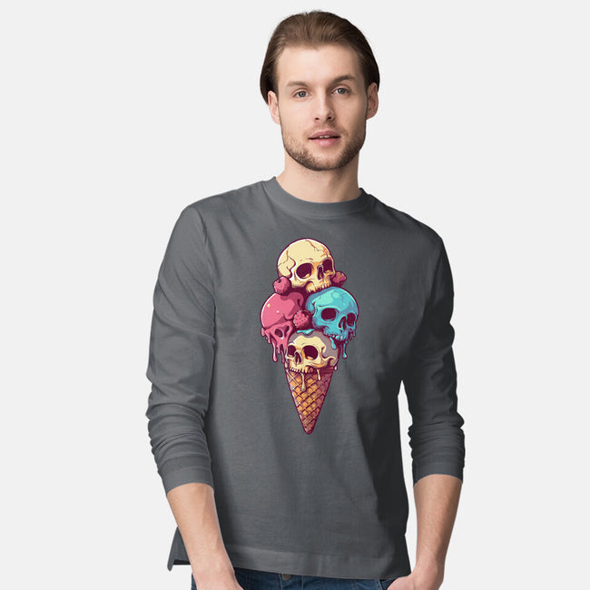 Skull Ice Cream-Mens-Long Sleeved-Tee-Tinycraftyaliens