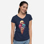 Skull Ice Cream-Womens-V-Neck-Tee-Tinycraftyaliens