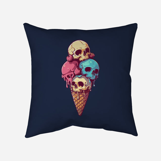 Skull Ice Cream-None-Removable Cover-Throw Pillow-Tinycraftyaliens