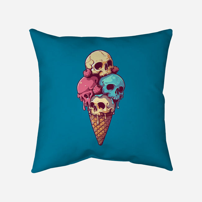 Skull Ice Cream-None-Removable Cover-Throw Pillow-Tinycraftyaliens