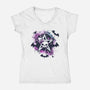 Kawaii Pentagram-Womens-V-Neck-Tee-Tinycraftyaliens