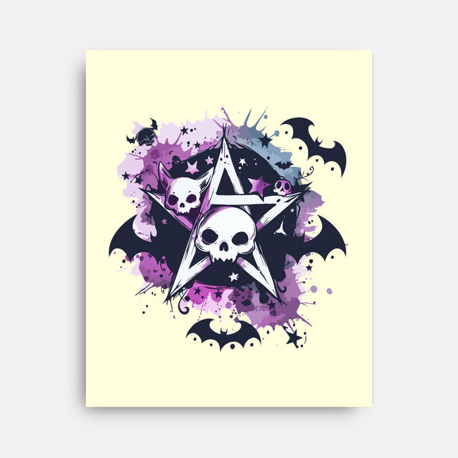 Kawaii Pentagram-None-Stretched-Canvas-Tinycraftyaliens