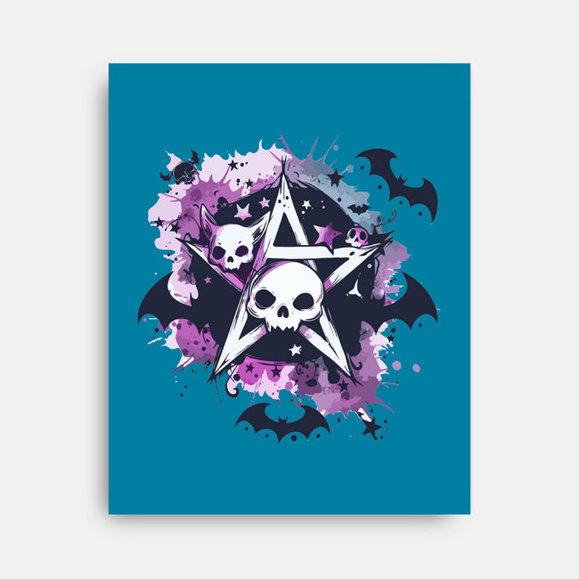 Kawaii Pentagram-None-Stretched-Canvas-Tinycraftyaliens