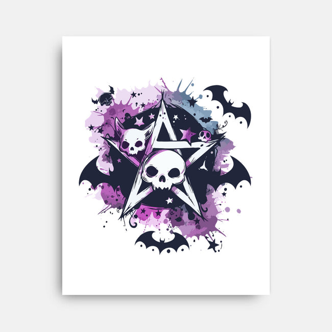 Kawaii Pentagram-None-Stretched-Canvas-Tinycraftyaliens