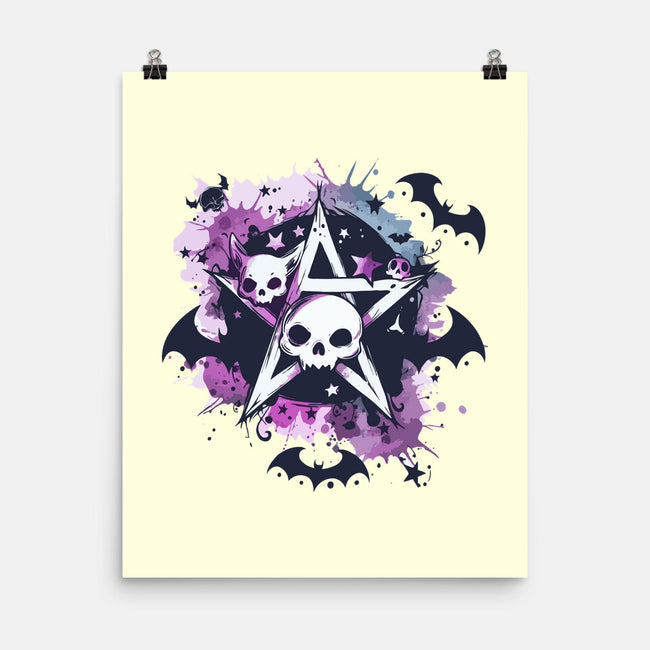 Kawaii Pentagram-None-Matte-Poster-Tinycraftyaliens