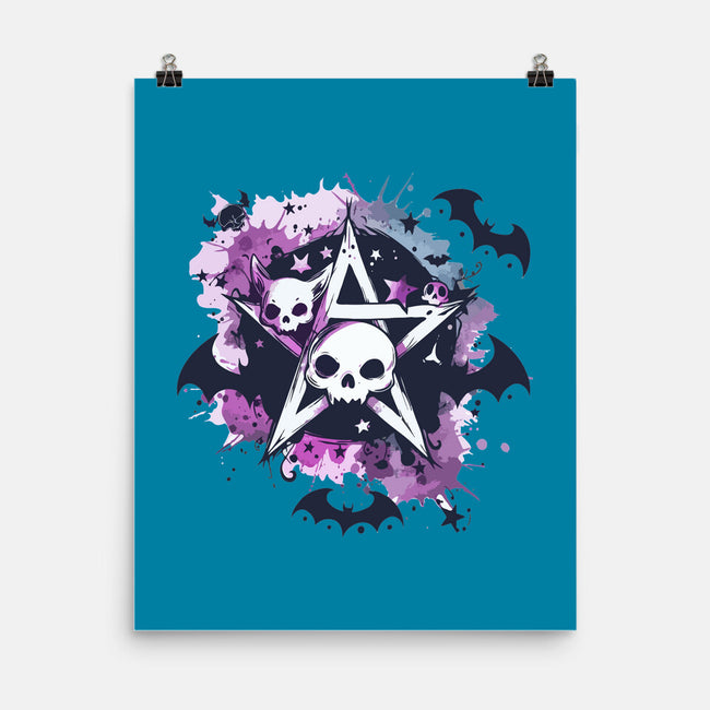 Kawaii Pentagram-None-Matte-Poster-Tinycraftyaliens