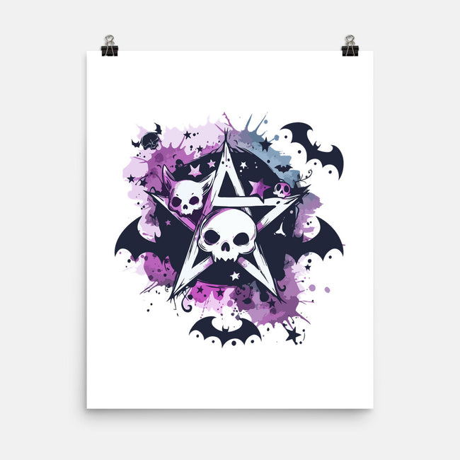 Kawaii Pentagram-None-Matte-Poster-Tinycraftyaliens