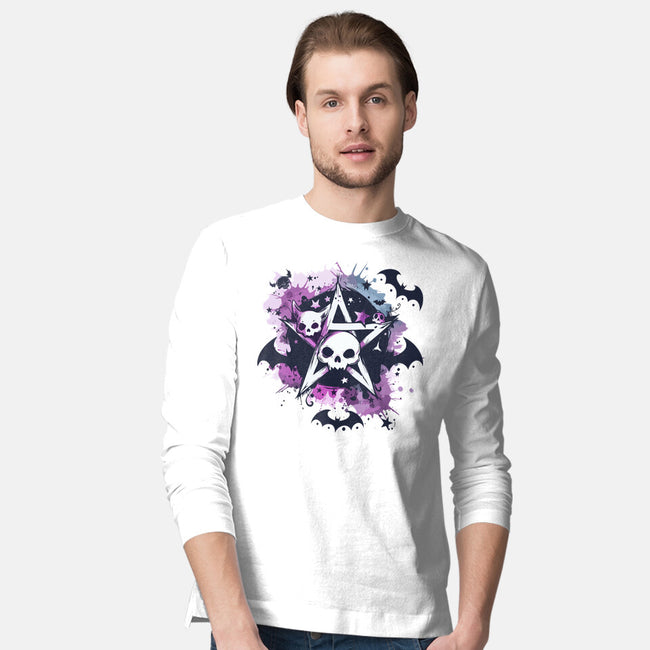 Kawaii Pentagram-Mens-Long Sleeved-Tee-Tinycraftyaliens