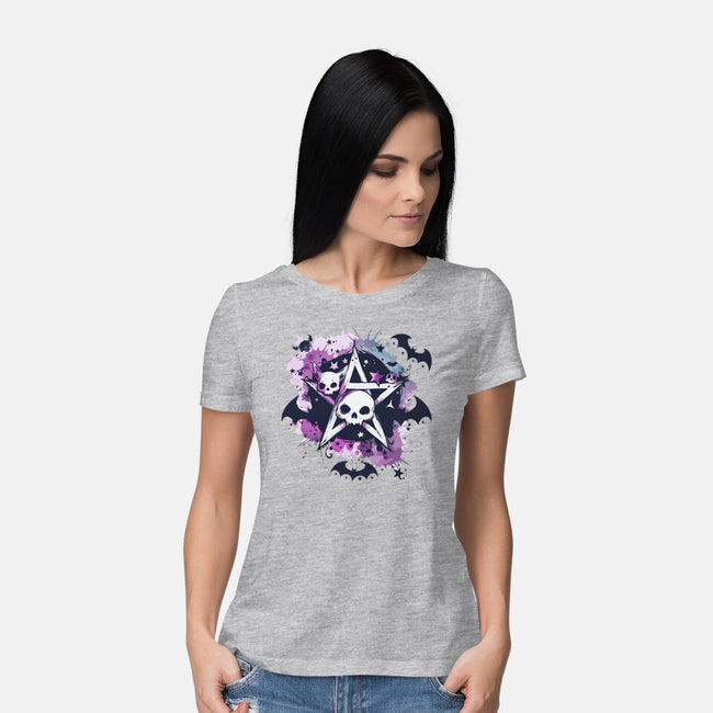 Kawaii Pentagram-Womens-Basic-Tee-Tinycraftyaliens