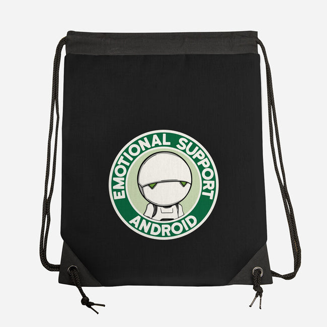 Emotional Support Android-None-Drawstring-Bag-Melonseta