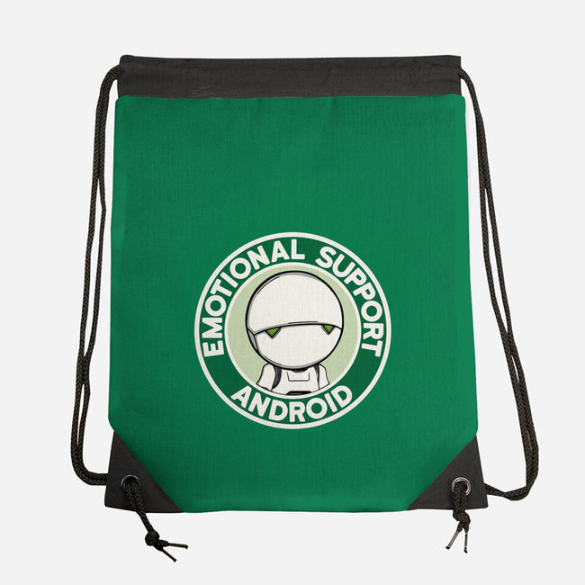 Emotional Support Android-None-Drawstring-Bag-Melonseta