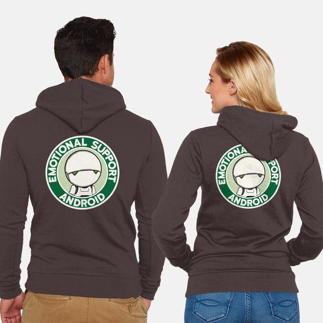 Emotional Support Android-Unisex-Zip-Up-Sweatshirt-Melonseta