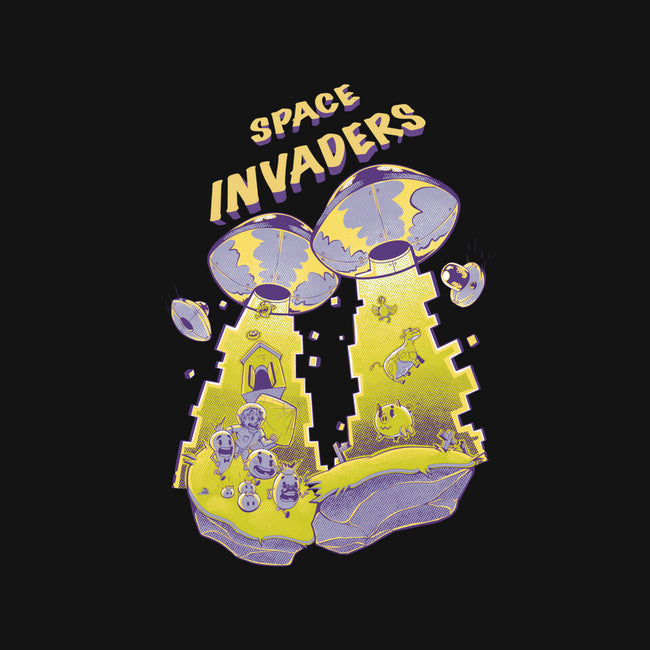 Space Invaders-Unisex-Baseball-Tee-Under Flame