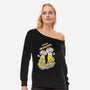 Space Invaders-Womens-Off Shoulder-Sweatshirt-Under Flame