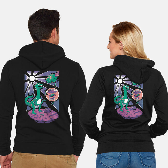 Herbivore Food-Unisex-Zip-Up-Sweatshirt-Under Flame