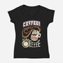 Coffee Time-Womens-V-Neck-Tee-Under Flame