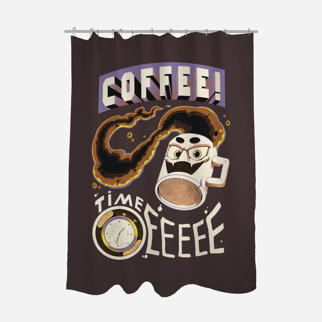 Coffee Time-None-Polyester-Shower Curtain-Under Flame