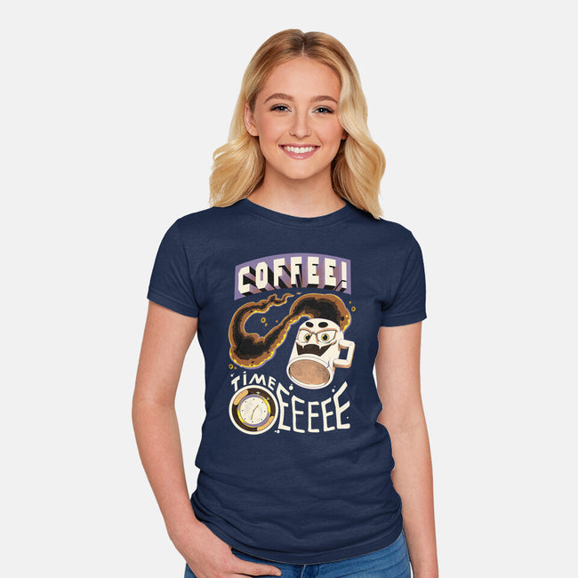 Coffee Time-Womens-Fitted-Tee-Under Flame