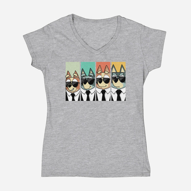 Reservoir Heelers-Womens-V-Neck-Tee-retrodivision