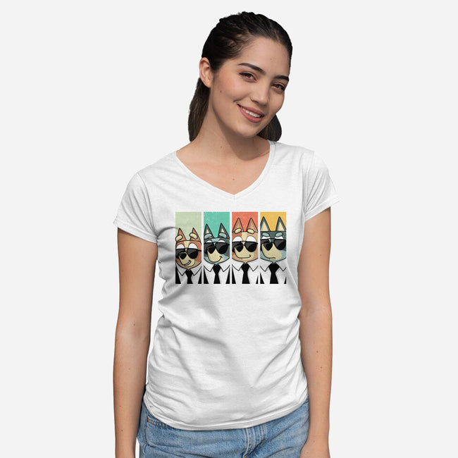 Reservoir Heelers-Womens-V-Neck-Tee-retrodivision