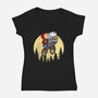 The Extraterrestrial Beagle-Womens-V-Neck-Tee-drbutler