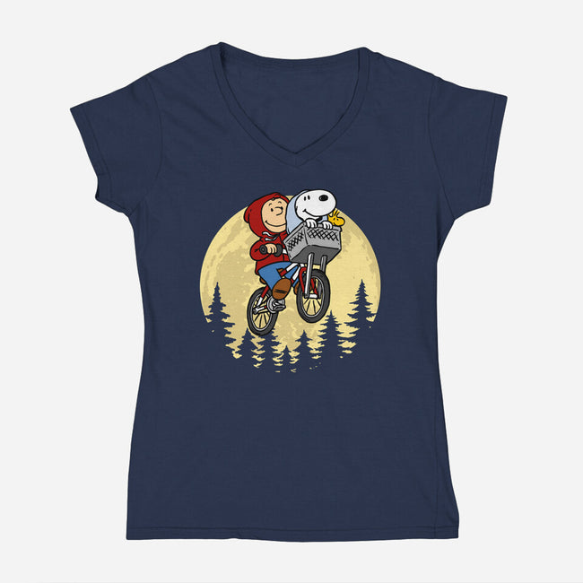 The Extraterrestrial Beagle-Womens-V-Neck-Tee-drbutler