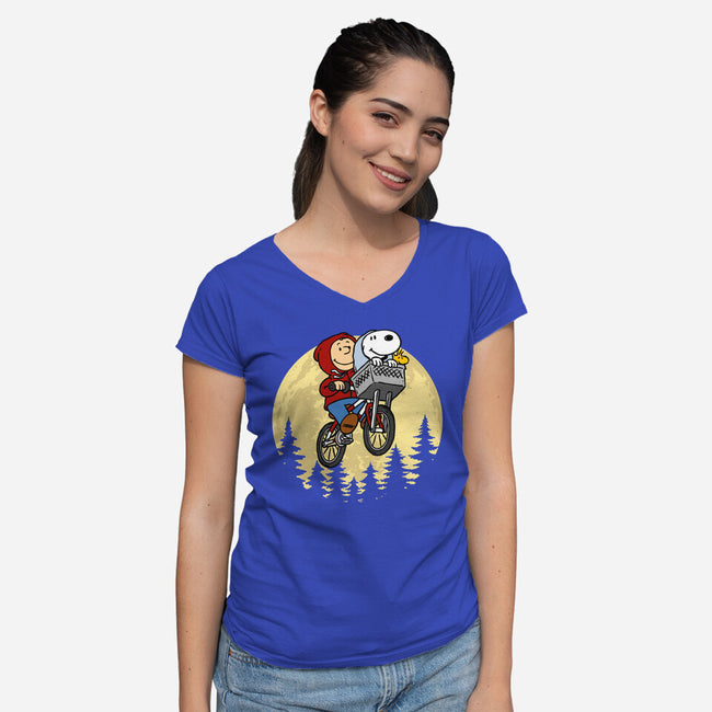 The Extraterrestrial Beagle-Womens-V-Neck-Tee-drbutler