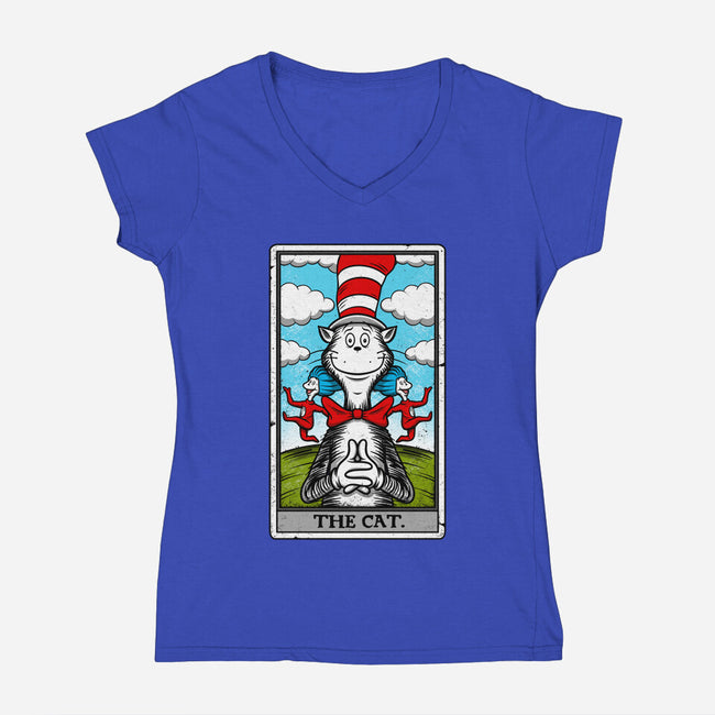 The Cat-Womens-V-Neck-Tee-drbutler