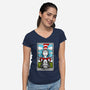 The Cat-Womens-V-Neck-Tee-drbutler