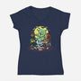 Monster Nursery-Womens-V-Neck-Tee-zascanauta