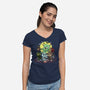 Monster Nursery-Womens-V-Neck-Tee-zascanauta