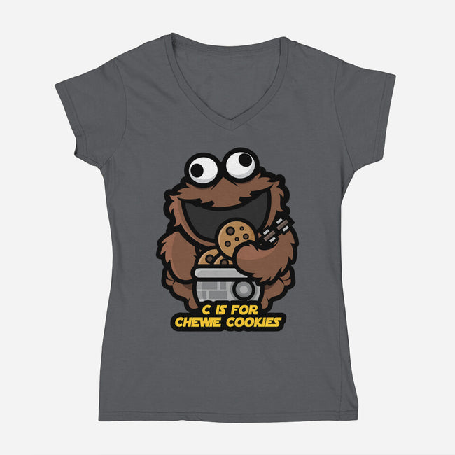 Chewie Cookies-Womens-V-Neck-Tee-jrberger