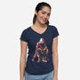 Sad Kylo-Womens-V-Neck-Tee-kharmazero