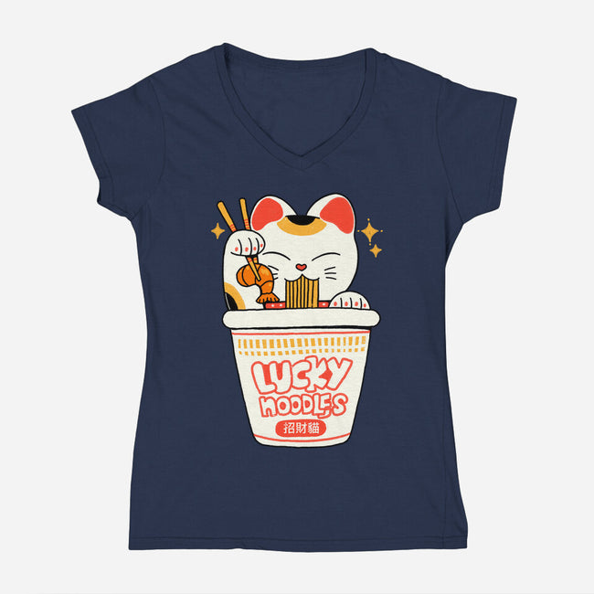 Lucky Magic Noodles-Womens-V-Neck-Tee-ppmid